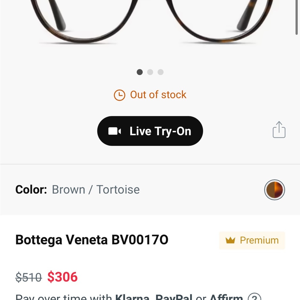 Bottega Veneta Brown Tortoise Round Eyewear